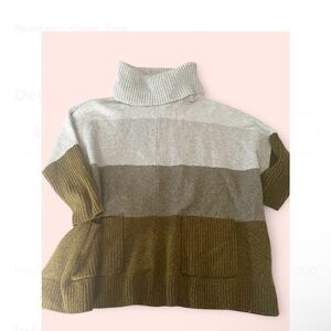 LOFT Multitone Turtleneck Sweater - Gray and Brown
